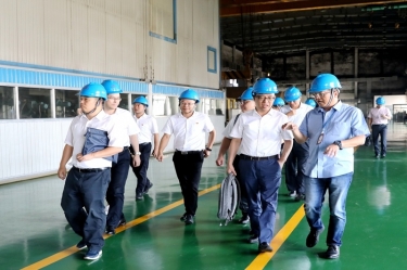 2020年9月8日,时任商务部亚洲司副司长杨伟群、马来西亚驻华使馆公使施志光莅临亚投娱乐纸业对马来西亚项目进行调研